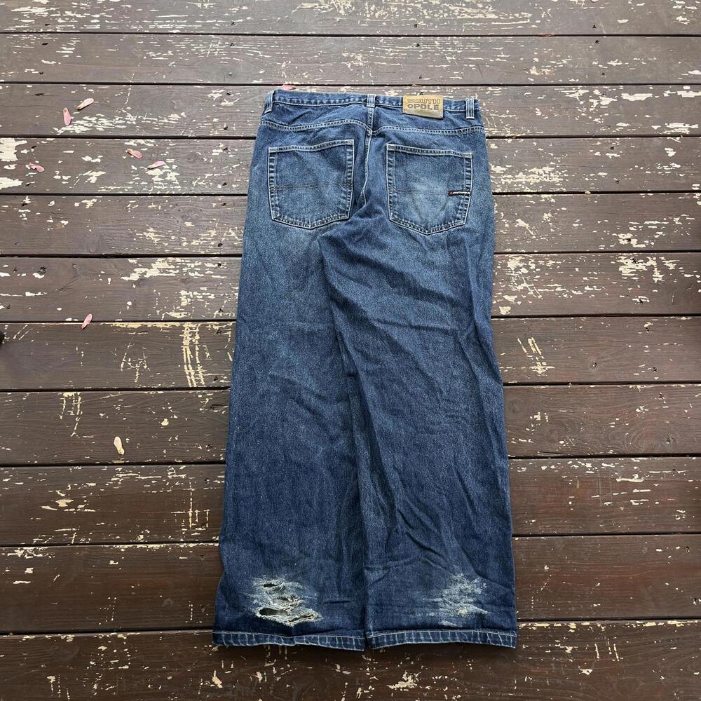 (36x32) Vintage 90s Y2K South Pole Baggy Embroidered Jeans - Picture 1 of 7
